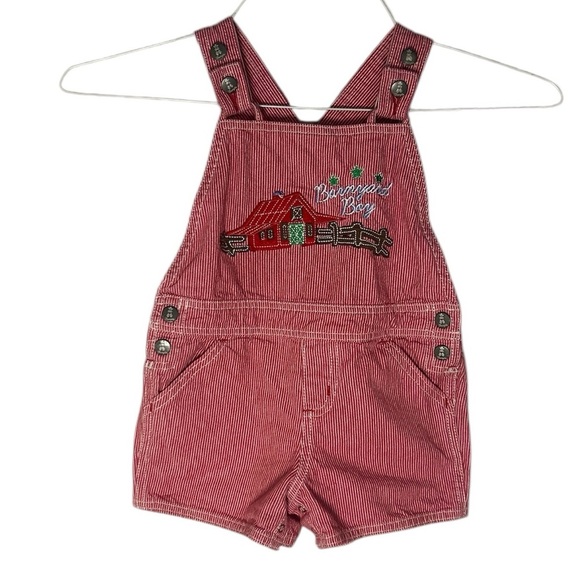 Wrangler red and white striped toddler overalls size 3T - Picture 1 of 7
